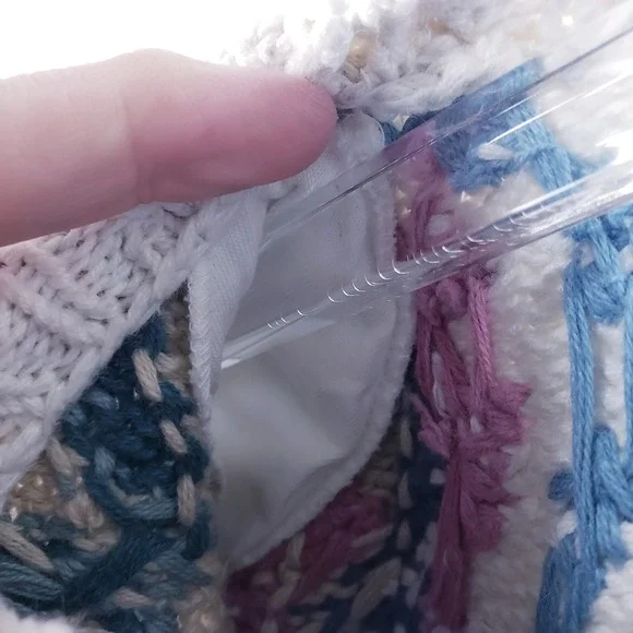 Signatures by Northern Isles Sweater Multicolor Patchwork Hand Knit Floral XL - Picture 6 of 8